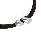 Short leather necklace with two drops