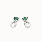 Drop earrings with green crystals