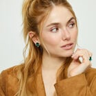 Studs with oval green faceted crystal