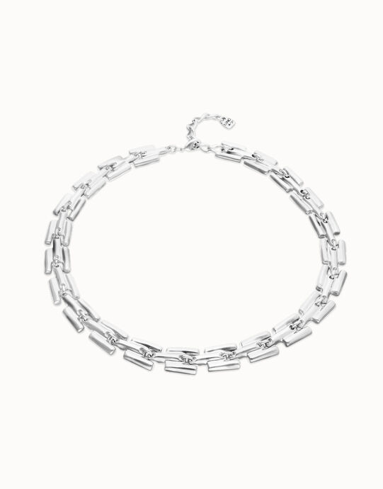Collar con eslabones ba&ntilde;ado en plata de ley