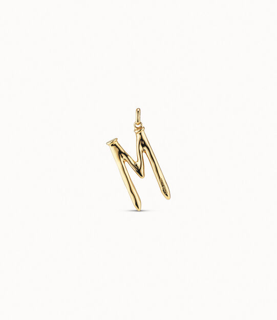 18K gold-plated letter M pendant