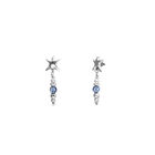 Long earrings with starfish and crystals