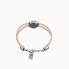 Double pink leather birthstone bracelet with eye