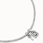 Colgante de plata con 2 charms de llave y candado