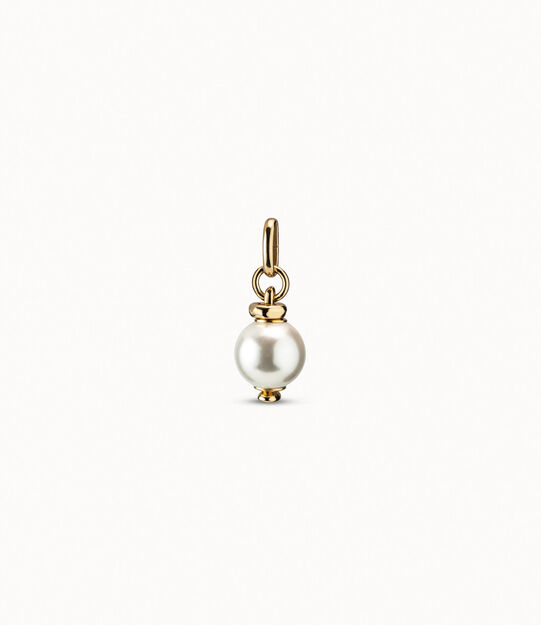 Charm bañado en oro de 18k con perla blanca