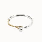 Bangle bracelet with ivory leather