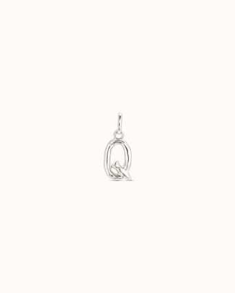 Sterling silver-plated letter Q charm