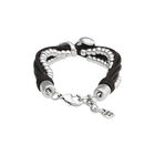 Leather bracelet with two drops