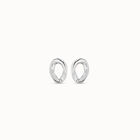 Oval link shape stud earrings