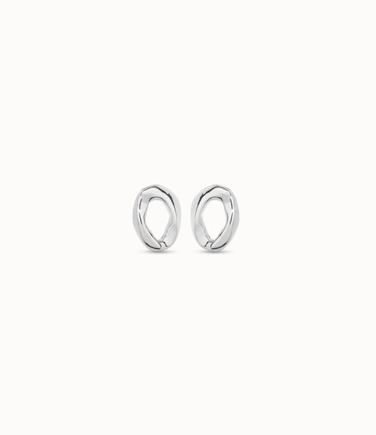 Sterling silver-plated link shaped earrings