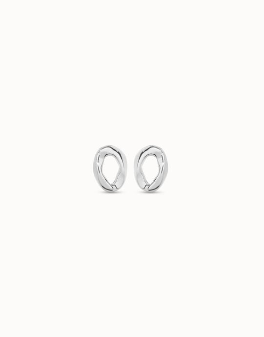Oval link shape stud earrings