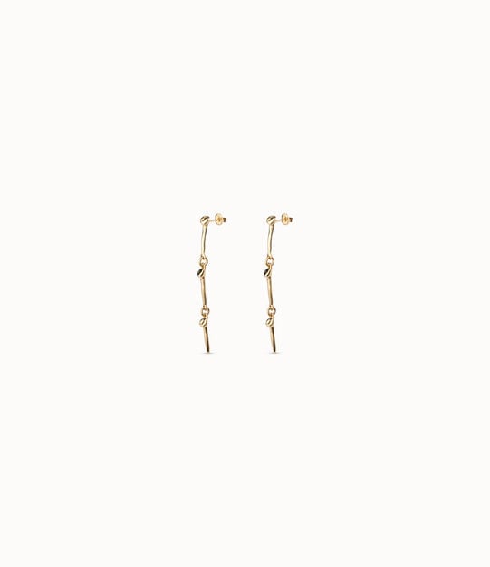 Drop eearrings with the iconic UNOde50 nail, Golden, large