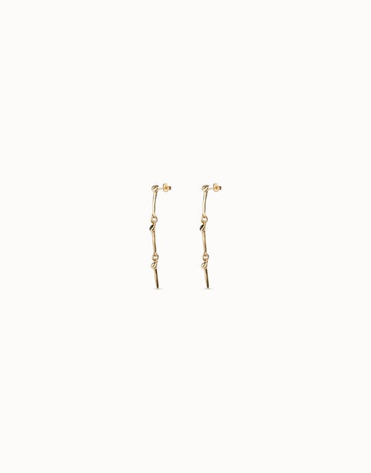 Drop eearrings with the iconic UNOde50 nail, Golden, large