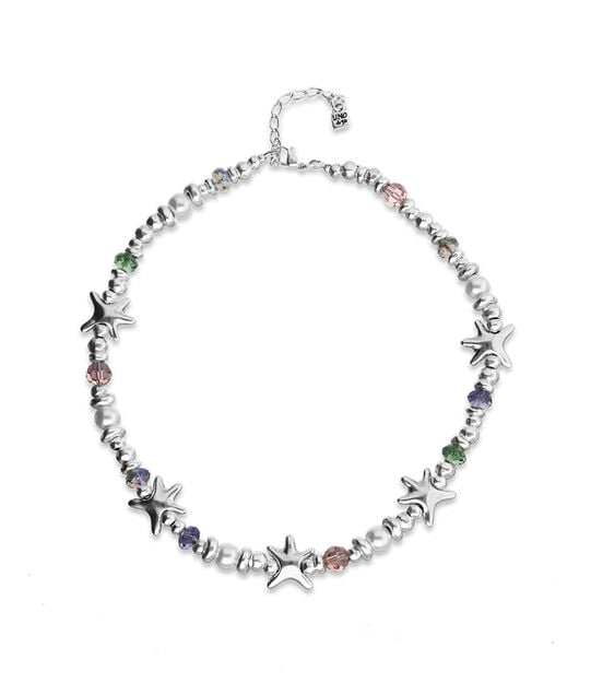 Short necklace with crystals and small starfishes