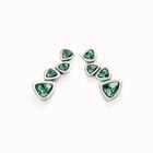 Drop earrings with green crystals