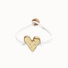White leather bracelet with heart detail