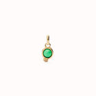 Charm placcato oro 18k con pietra verde.