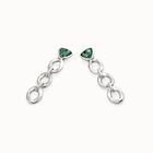 Drop earrings with green crystal