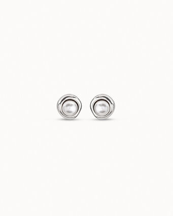 Sterling silver-plated earrings with pearl