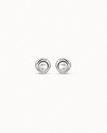 Boucles d’oreilles plaquées argent avec perle