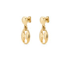 Pendientes ba&ntilde;ados en oro 18k con 1 eslab&oacute;n peque&ntilde;o