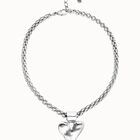 Necklace with thick chain and heart detail