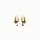 Stud earrings with elongated organic shapes