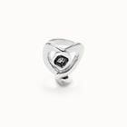 Ring with heart and central black crystal
