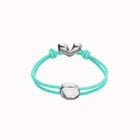 Turquoise elastic thread bracelet with heart charm
