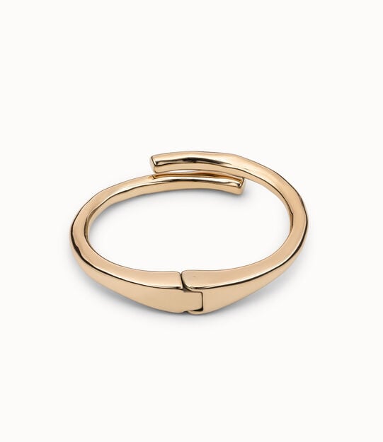 Tubular shaped bangle bracelet, Golden, large