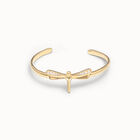 Dragonfly shaped cuff bracelet with topaz