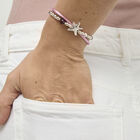 Pink silk thread and metal bracelet with starfish
