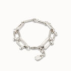 Pulsera ba&ntilde;ada en plata de ley con eslabones rectangulares