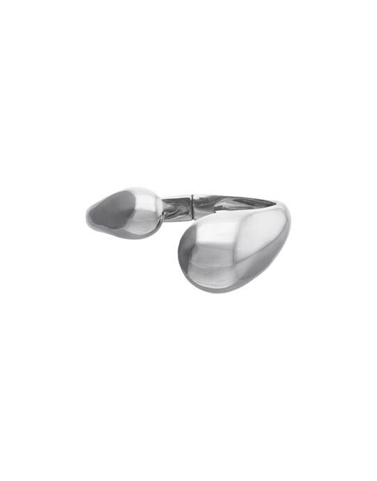 Bangle bracelet with two irregular drops