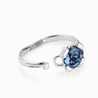 Pulsera r&iacute;gida ba&ntilde;ada en plata de ley con cristal azul