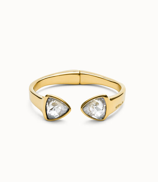 Sterling silver-plated bangle bracelet with crystals