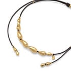 Leather necklace with intertwined drops