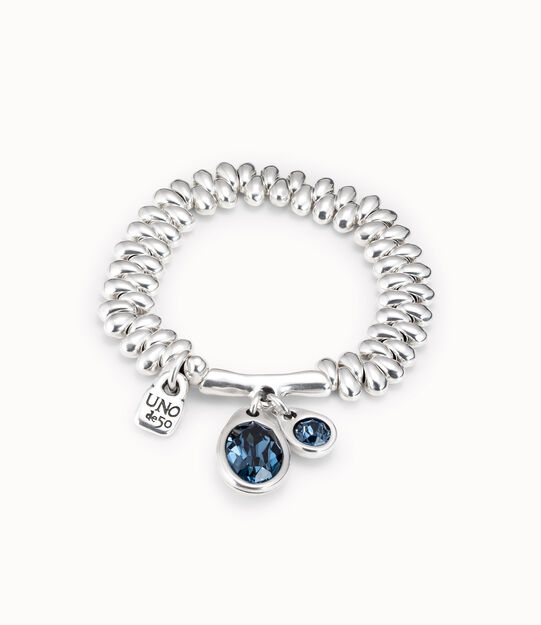 Sterling silver-plated bracelet with blue crystal charms