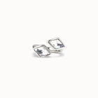 Open ring with two crystals