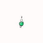 Charm placcato argento Sterling con pietra verde.