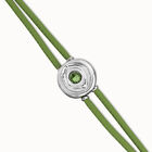 Double green leather birthstone bracelet with eye