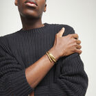 Bangle bracelet with three intertwined organic shapes