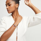 Leather beaded bracelet with red murano glass