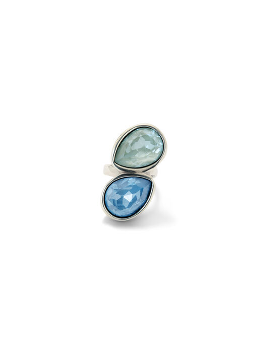 Ring with blue faceted crystals