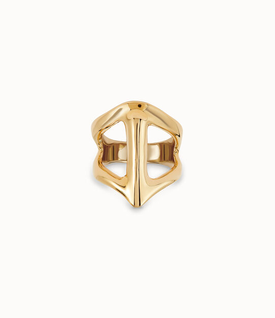 18K gold-plated ring with topaz manta ray