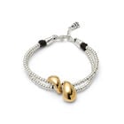 Double-strand bracelet with lobster clasp and two drops