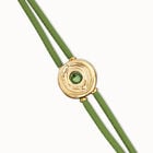Double green leather birthstone bracelet with eye