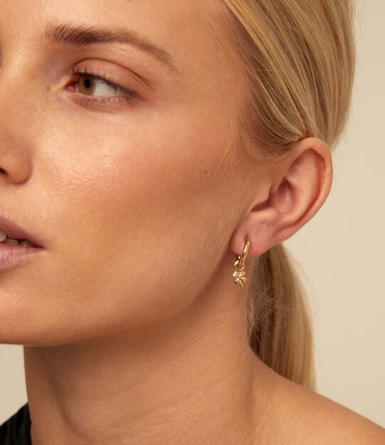 Single Hoop Earring, Golden, large