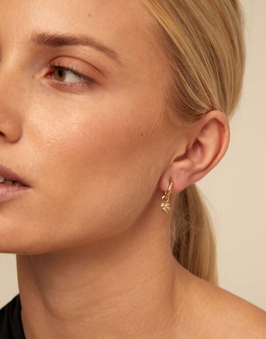 Single Hoop Earring, Golden, large