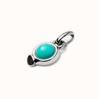 Charm  ba&ntilde;ado en plata de ley con piedra turquesa